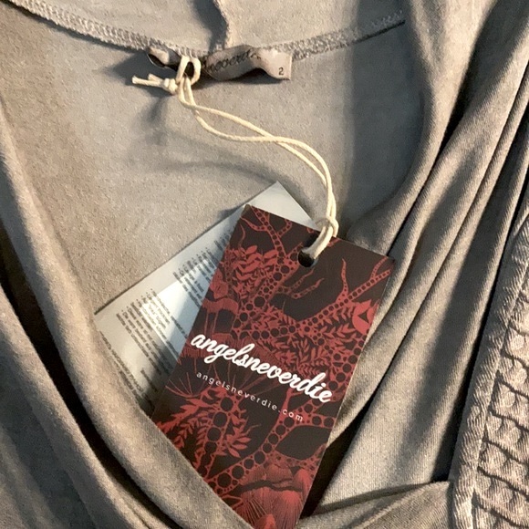 Angels Never Die Dark Gray Unique Design Empire-Waist Dress - Picture 11 of 15